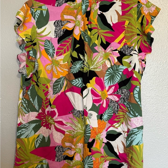 Rachel Zoe beautiful bright blouse with cap sleeves - Picture 2 of 6